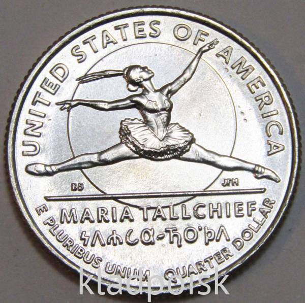 Монета 25 центов США Балерина Мария Толчиф из серии «Американские женщины» (2023) D