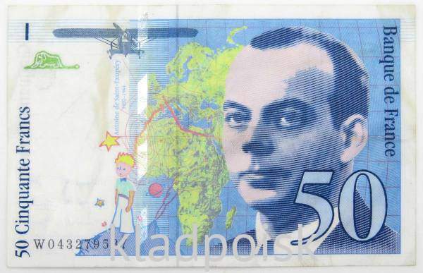 Банкнота 50 франков 1997 года Франция (Сент-Экзюпери)