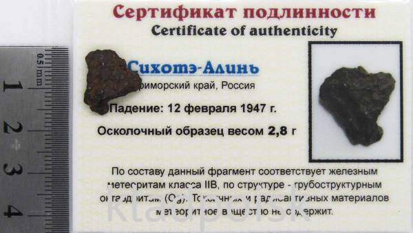 Осколок метеорита Сихотэ-Алинь арт 5