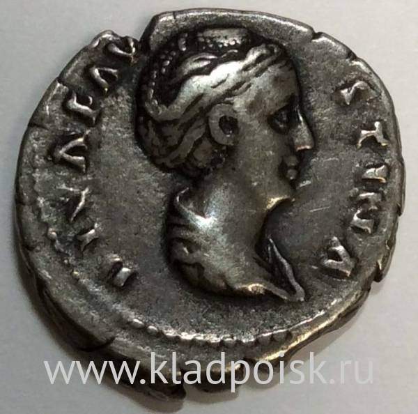Монета Денарий Рим Императрица Фаустина Старшая 100-141 гг., арт 2 Монета Денарий Рим Императрица Фаустина Старшая 100-141 гг., арт 2