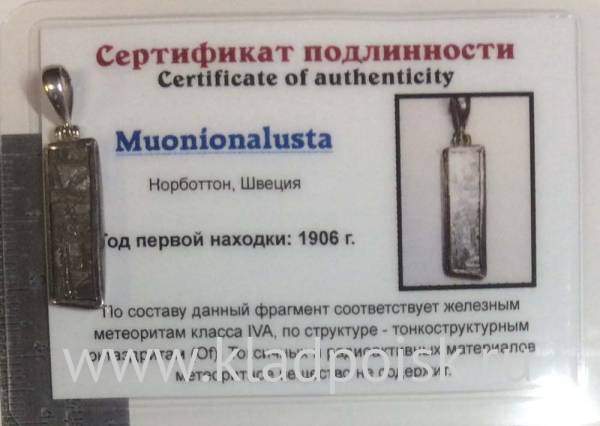Подвеска из метеорита Муонионалуста (Muonionalusta), арт 13