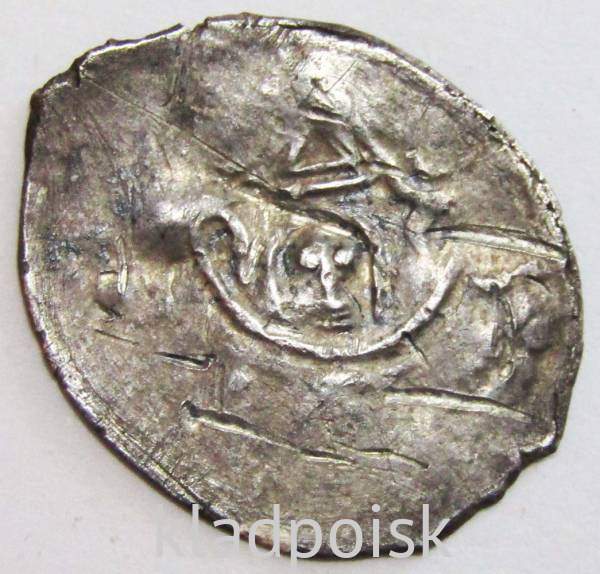 Денга Нижний Новгород под властью Москвы, Князь в лодке, серебро Денга Нижний Новгород под властью Москвы, Князь в лодке, серебро