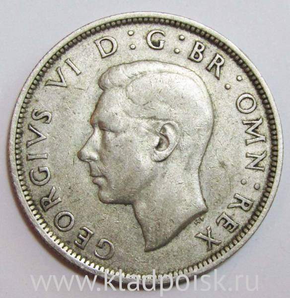 Монета 1/2 кроны 1942 года Великобритания Монета 1/2 кроны 1942 года Великобритания
