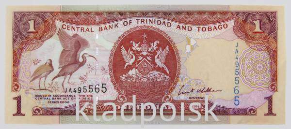 Банкнота 1 доллар 2006 года - Тринидад и Тобаго, арт 2