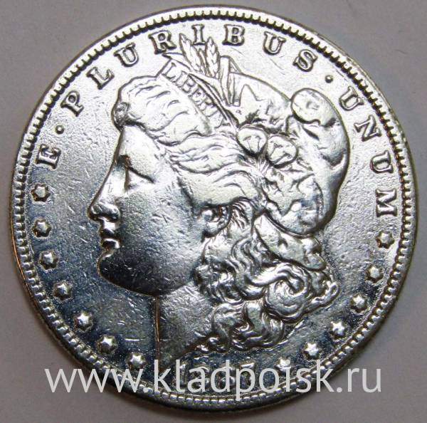 Монета 1 доллар Моргана США, Серебро 900 пр., 1887 год