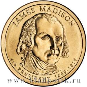 Монета 1 доллар США (2007) 4-ый Президент Джеймс Мэдисон