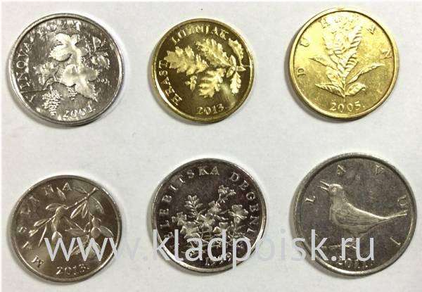 Набор монет Хорватия  Животные, Растения 1993-2013, 6 монет