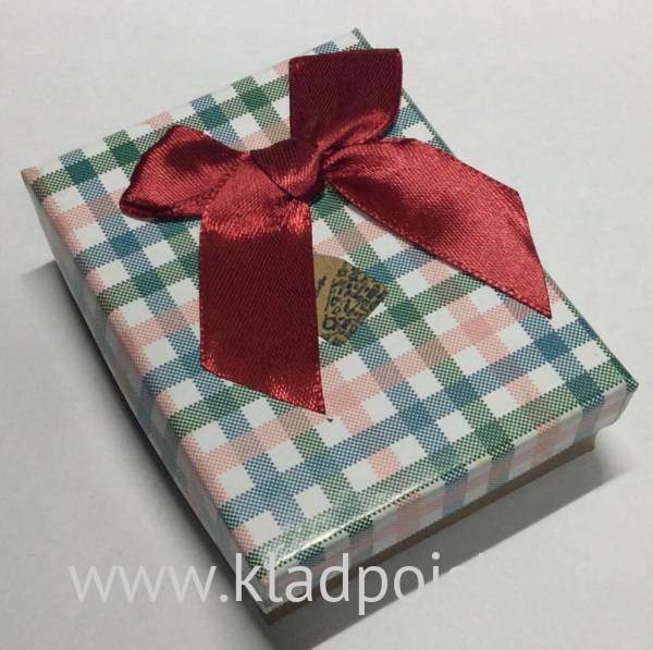 Коробка подарочная шотландка трехцветная