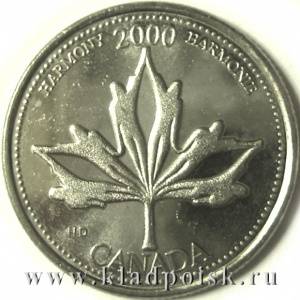 Монета  25 центов Канада, Миллениум 2000 - Гармония