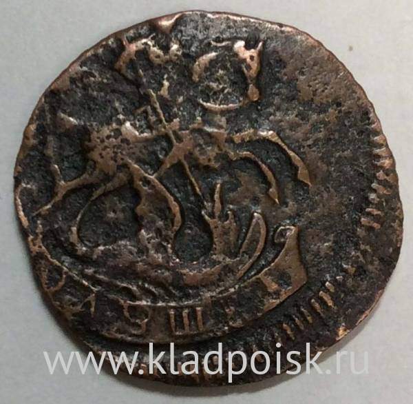 Монета полушка 1759 года, Российская Империя, Елизавета Петровна Монета полушка 1759 года, Российская Империя, Елизавета Петровна