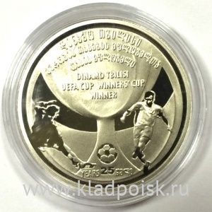 Монета 2 лари Грузия 25 лет победе Динамо Тбилиси в кубке UEFA, 2006