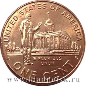 Монета 1 цент Линкольн Жизнь в Иллинойсе