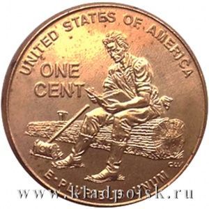 Монета 1 цент Линкольн Годы в Индиане