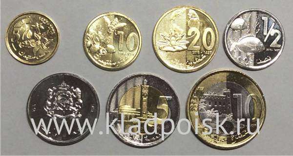 Набор монет Исландия Рыбы 2005-2011, 7 монет