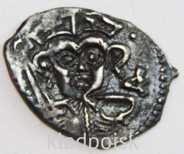 Денга Псковcкая, период самостоятельности, князь Довмонт/строчник, серебро, арт 7 Денга Псковcкая, период самостоятельности, князь Довмонт/строчник, серебро, арт 7