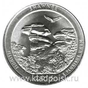 Монета 25 центов Национальный лес Шони (2016), монетный двор P Монета 25 центов Национальный лес Шони (2016), монетный двор P