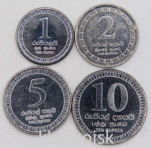 Набор монет Шри-Ланка 2017 год, 4 монеты