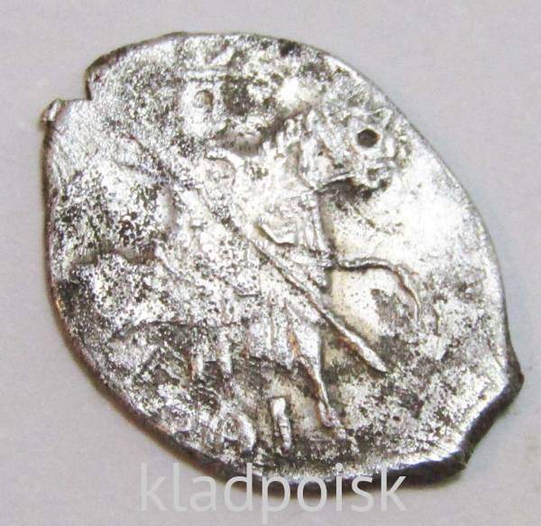 Копейка серебро Дмитрий Иванович (Лжедмитрий), чешуйка, 1605 г., Новгород, КГ-281, арт 9 Копейка серебро Дмитрий Иванович (Лжедмитрий), чешуйка, 1605 г., Новгород, КГ-281, арт 9