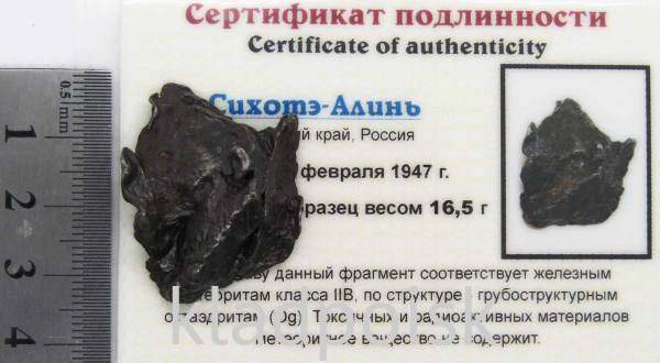 Осколок метеорита Сихотэ-Алинь