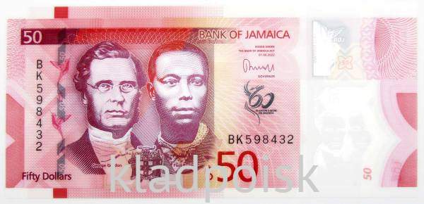 Банкнота 50 долларов 2022 года - 60 лет независимости - Ямайка Банкнота 50 долларов 2022 года - 60 лет независимости - Ямайка