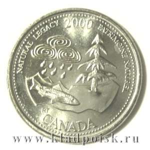 Монета  25 центов Канада, Миллениум 2000 – Природное наследие