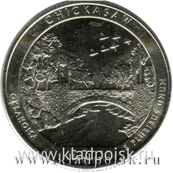 Монета 25 центов Рекреационная зона Чикасо, монетный двор P