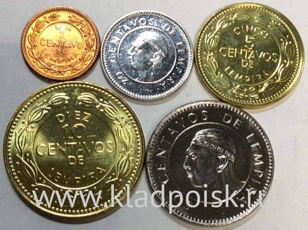 Набор регулярных монет Гондураса 1957-2006 гг., 5 монет Набор регулярных монет Гондураса 1957-2006 гг., 5 монет