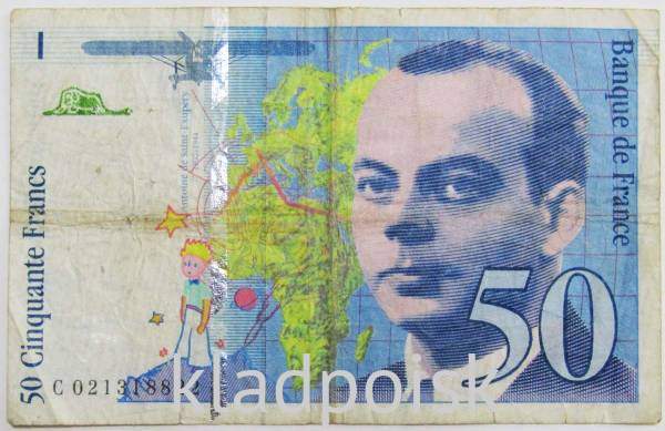 Банкнота 50 франков 1994 года Франция (Сент-Экзюпери)