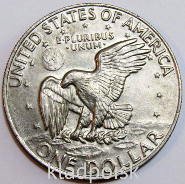 Монета 1 доллар США 1974 года (Доллар Эйзенхауэра или Лунный орёл) P Монета 1 доллар США 1974 года (Доллар Эйзенхауэра или Лунный орёл) P