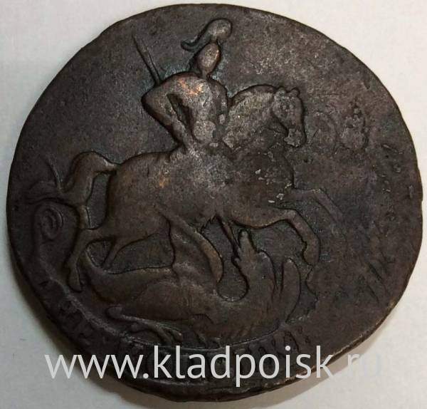 Монета 2 копейки 1758 года, Российская Империя, Елизавета I (арт 3)