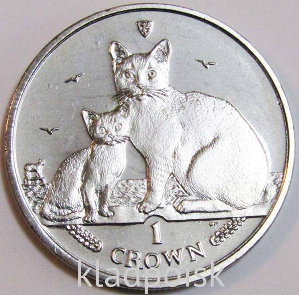 Монета 1 крона Остров Мэн, 2008, Кошка Бурмилла