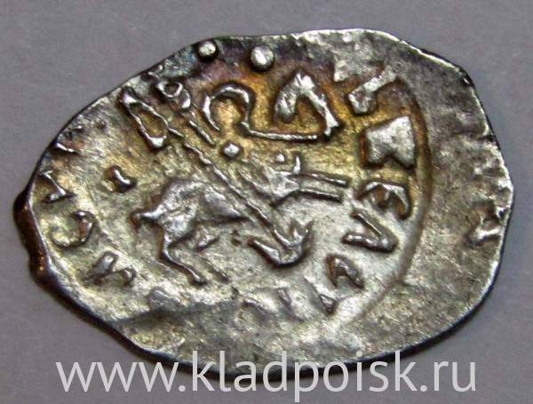 Денга Василий II Васильевич «Тёмный», серебро, Голова/всадник, арт 3