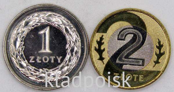 Набор регулярных монет Польши 2014-2015 гг., 2 монеты