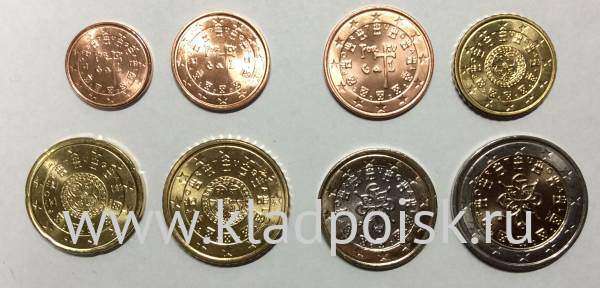 Годовой набор монет Евро Португалия 2002