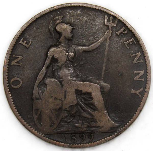 Монета 1 пенни 1899 года Великобритания
