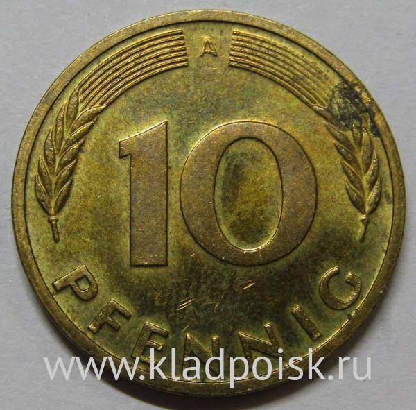 Монета 10 пфеннигов Германия 1991 (A)