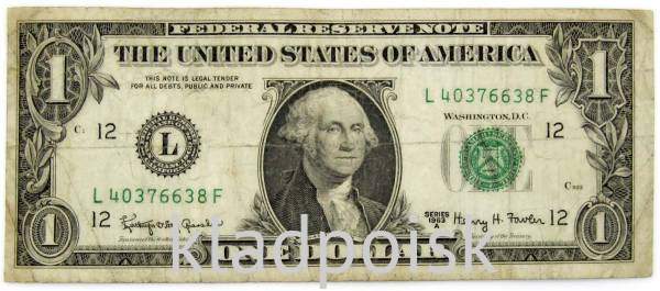 Банкнота 1 доллар США 1963 года