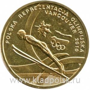 Монета 2 злотых Польша, Польская сборная на XXI зимних Олимпийских играх в Ванкувере, 2010