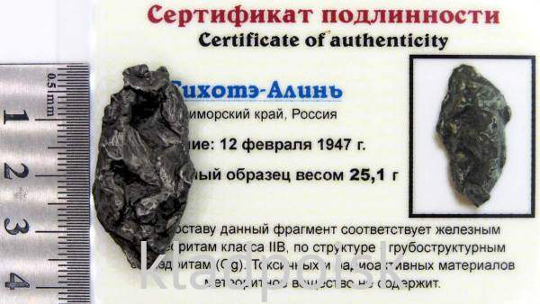 Осколок метеорита Сихотэ-Алинь арт 40