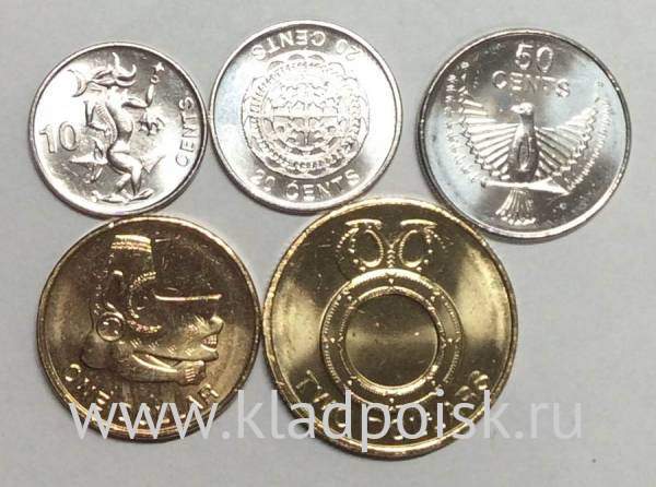 Набор монет Соломоновы острова 2012, 5 монет