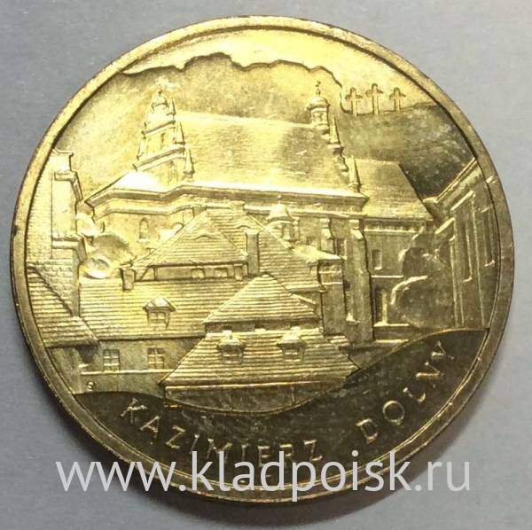 Монета 2 злотых Польша, серия «Памятники Польши» Казимеж-Дольны, 2008