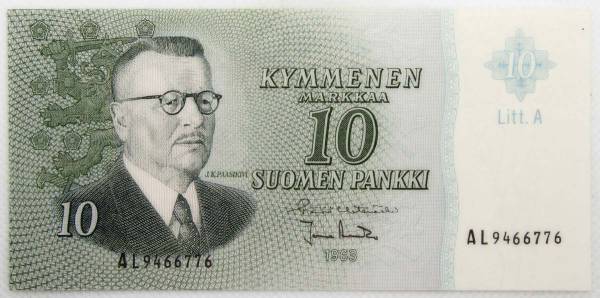 Банкнота 10 марок 1963 года Финляндия Банкнота 10 марок 1963 года Финляндия