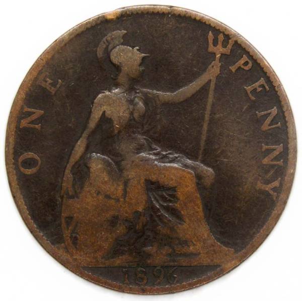 Монета 1 пенни 1896 года Великобритания