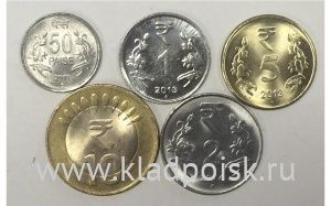 Набор монет Индия Текущие 2011-2014, 5 монет