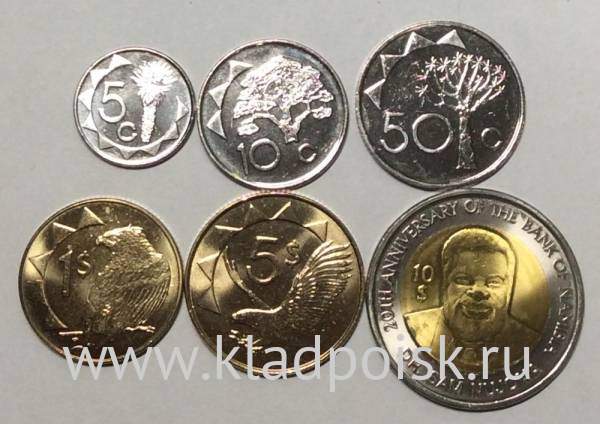 Набор монет Намибии 2010-2012 гг., 6 монет