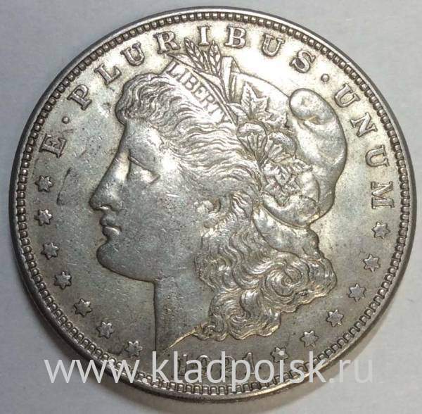 Монета 1 доллар Моргана США, Серебро 900 пр., 1921 Монета 1 доллар Моргана США, Серебро 900 пр., 1921