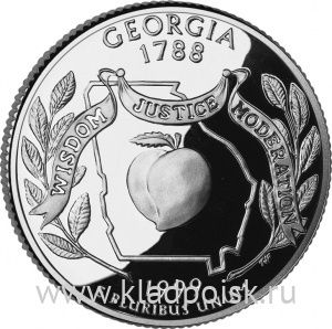 Монета 25 центов Штат Джорджия
