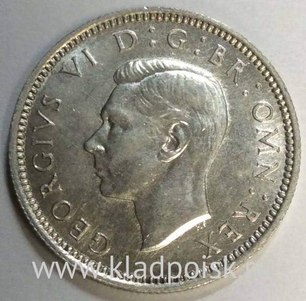 Монета 6 пенсов 1942 года Великобритания Монета 6 пенсов 1942 года Великобритания