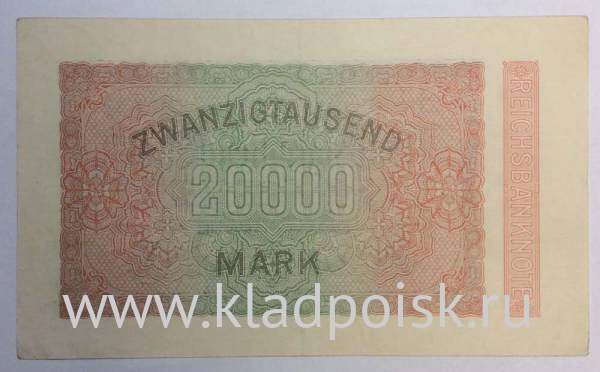 Банкнота 20000 марок 1923 года - Веймарская Республика Банкнота 20000 марок 1923 года - Веймарская Республика