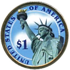 Монета с цветным изображением 1 доллар США (2011) 20-ый Президент Джеймс Гарфилд Монета с цветным изображением 1 доллар США (2011) 20-ый Президент Джеймс Гарфилд